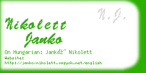 nikolett janko business card